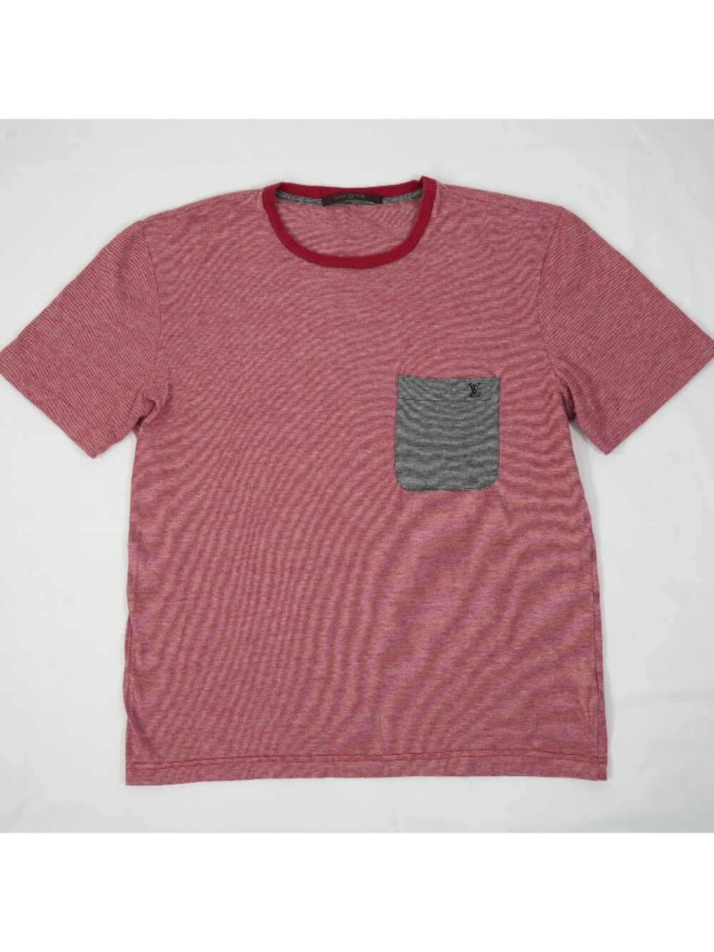 Louis Vuitton Heather Red T-Shirt with Grey Pocket Size Small